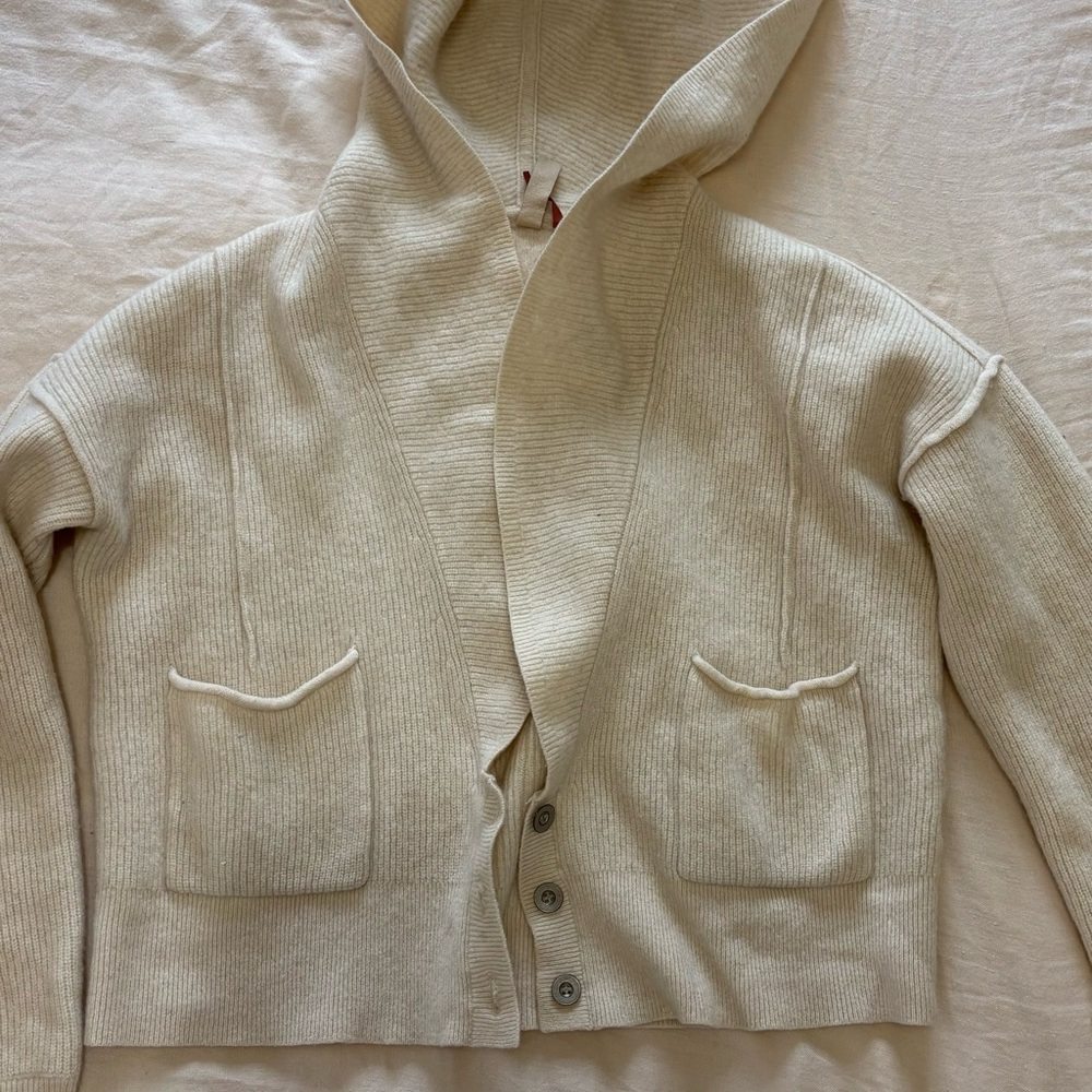Cashmere Hooded Cardigan with Pockets
